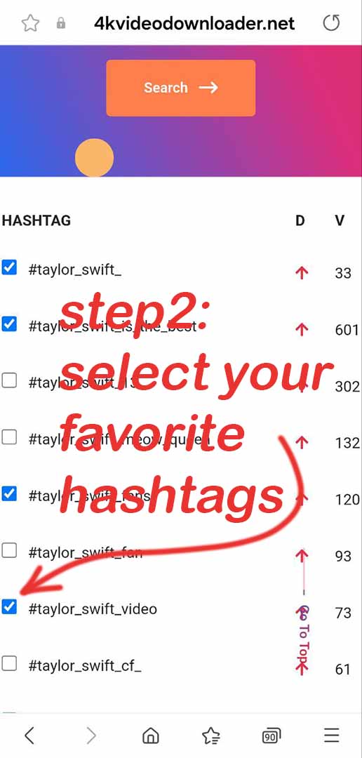 IG hashtag generator Step 2