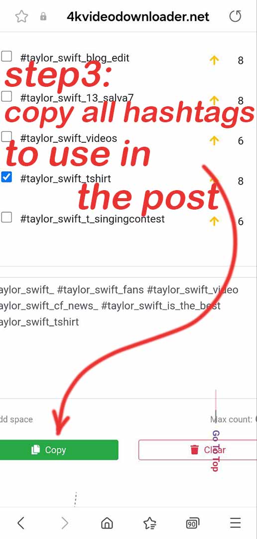 IG hashtag generator Step 3