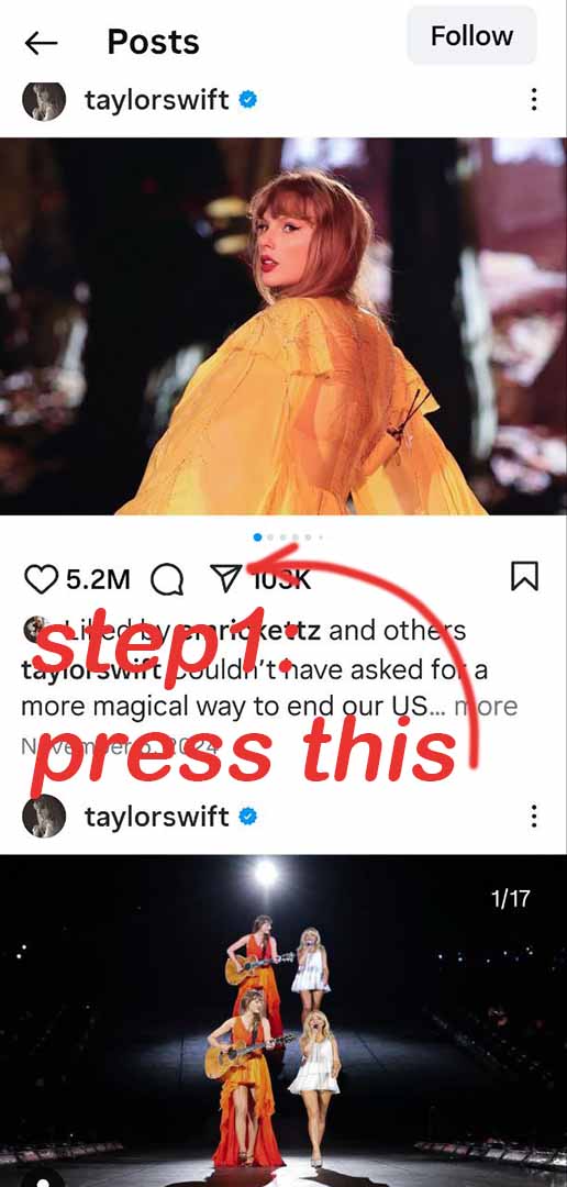 save Instagram pictures Step 1